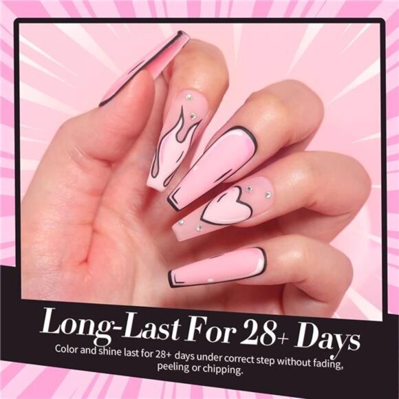 Pink Gel Nail Polish Set 6 Colors Sweet Lovely Nude Pink White Colors Nail Art - Picture 3 of 7